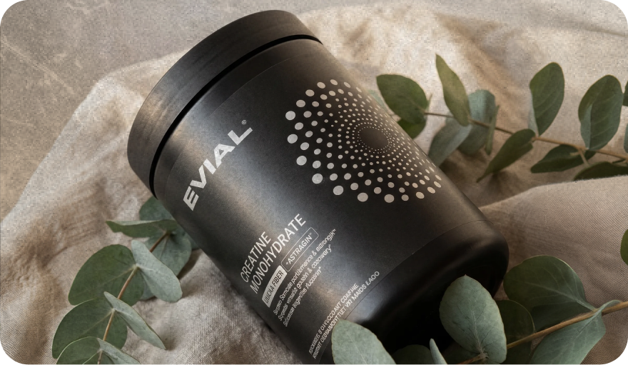 EVIAL container with eucalyptus leaves