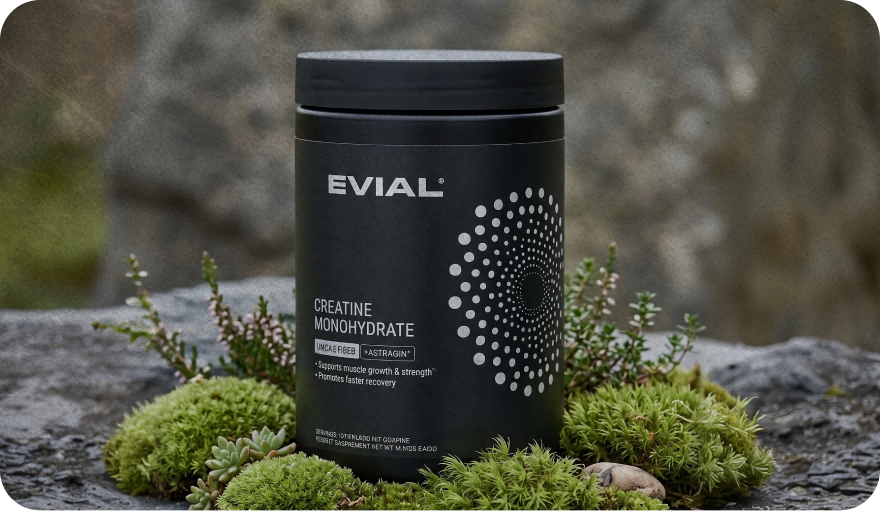 EVIAL container outdoors on moss